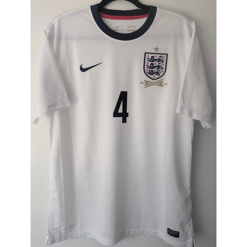 England 2013 Home Steven Gerrard #4 Jersey Mens Large Nike 150th Anniversary