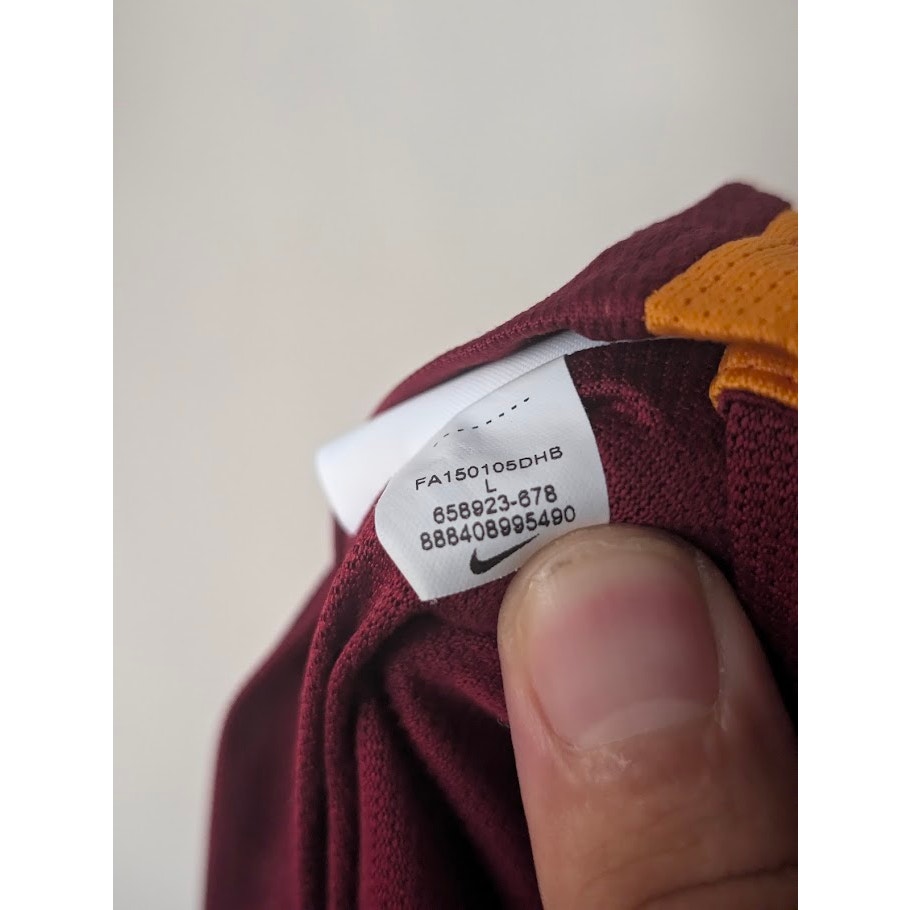 AS Roma 2015-16 Home Mohamed Salah Jersey Mens Large Nike UCL Patched Player Version