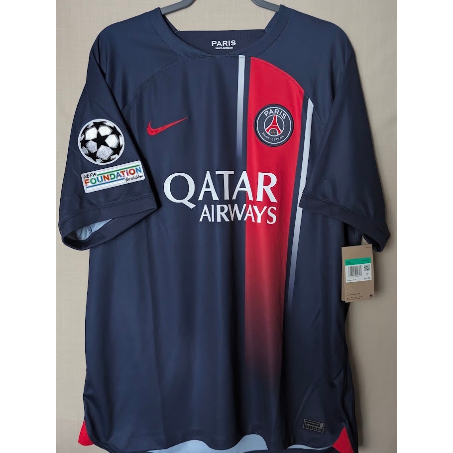 PSG 2023-24 Home Ousmane Dembele Jersey NWT Men's XL UCL Fully Patched