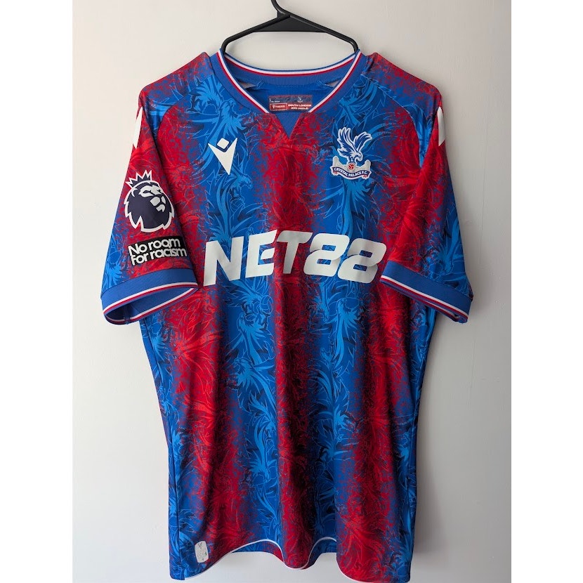 Crystal Palace 2024-25 Home Michael Olise Jersey Men's Large Macron EPL Fully Patched Fan Version