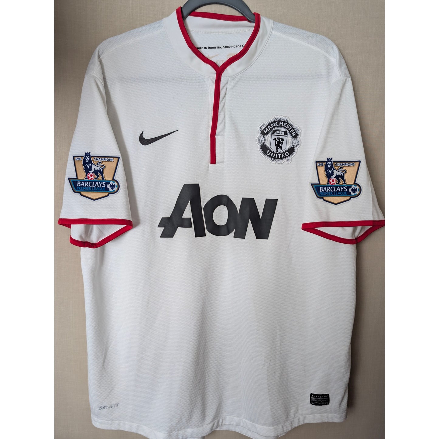 Manchester United 2013-14 Third Robin Van Persie #20 Jersey Mens XL Nike EPL Fully Patched