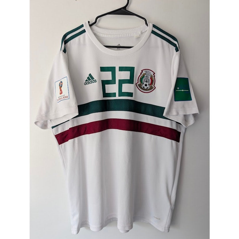 Mexico 2018 Away Hirving Lozano Jersey Men's XL Adidas World Cup Fully Patched