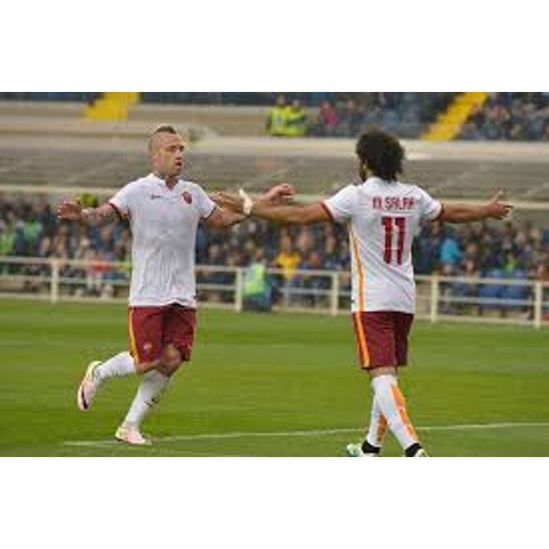AS Roma 2015–16 Away Salah Jersey – Men’s Large | Serie A Patched Nike Shirt