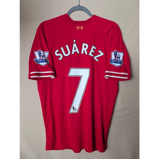 Liverpool 2013-14 home Luis Suarez jersey, Warrior, men's large