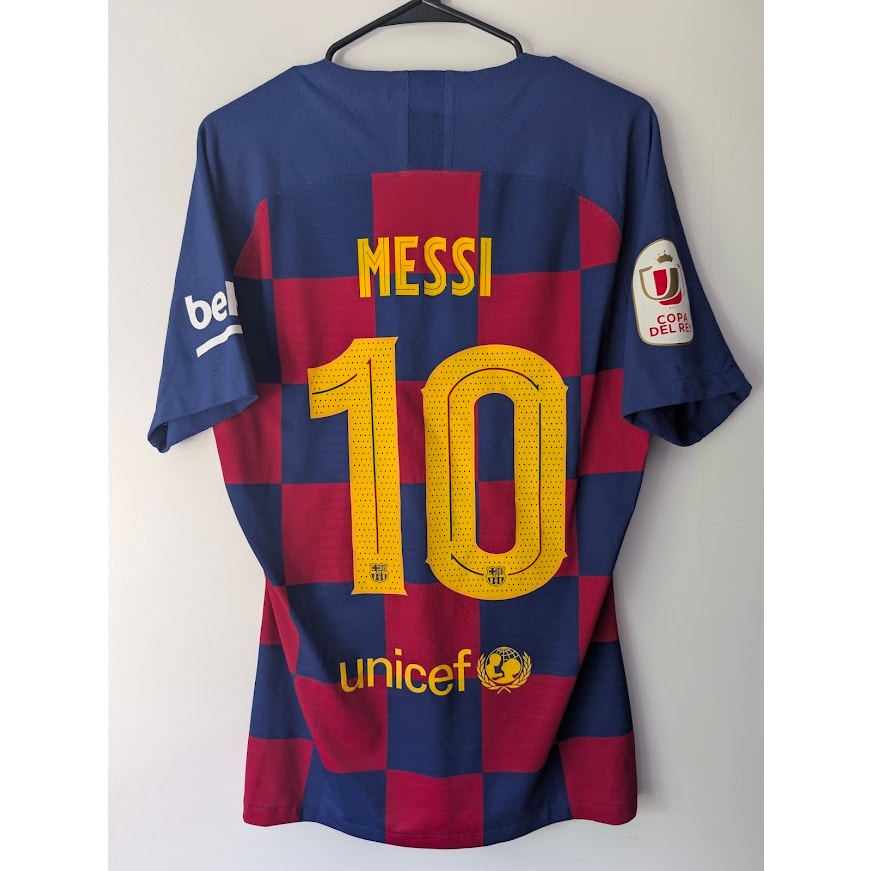 FC Barcelona 2019-20 Home Lionel Messi #10 Jersey Mens Large Nike Vaporknit Authentic Copa Del Rey Patched