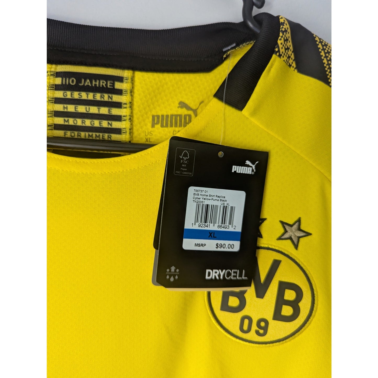 Borussia Dortmund 2019-20 Home Erling Haaland Jersey Men’s XL NWT Puma Bundesliga Patched