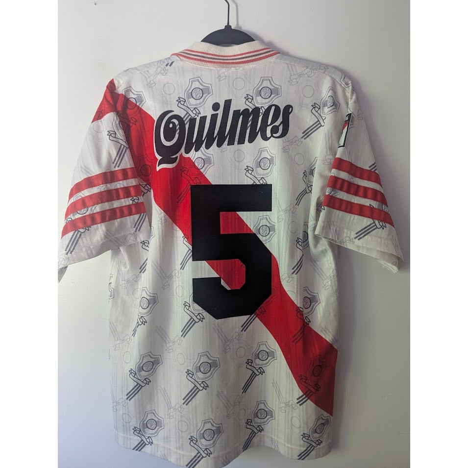 River Plate 1996-98 Home Jersey Size 2 #5 Matchday Edition Adidas Vintage Quilmes Shirt