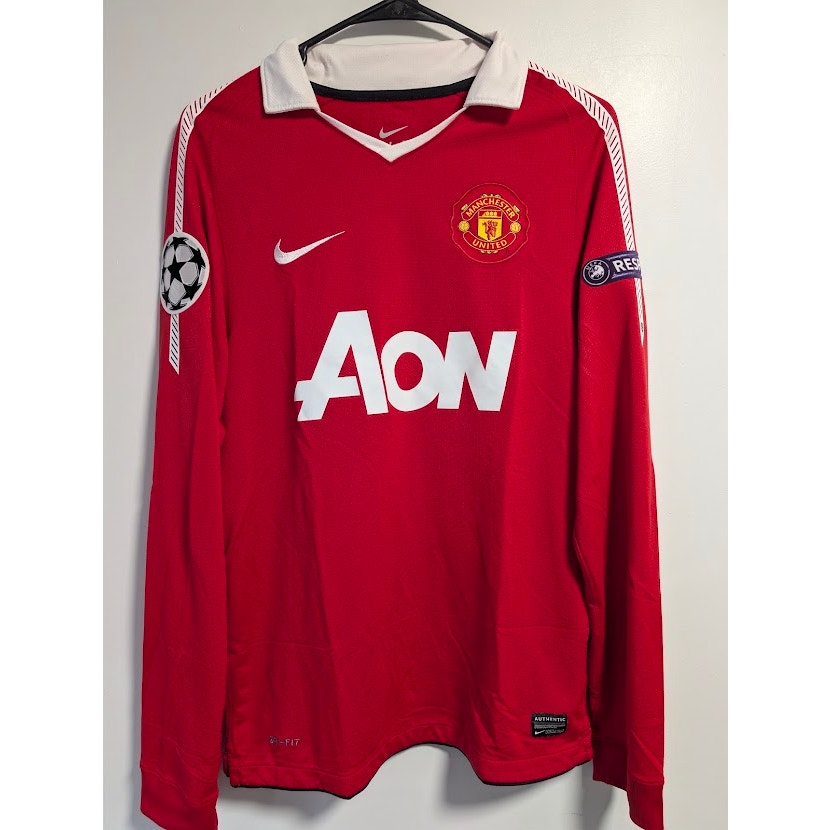 Manchester United 2010-11 Home Chicharito Jersey LS Men's Small Nike UEFA Champions League Fully Patched