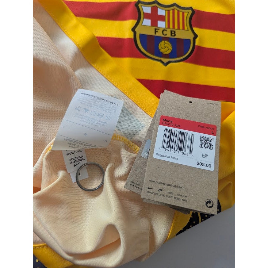 FC Barcelona 2023–24 Fourth Lamine Yamal Jersey – Men’s Large | Authentic UCL Fully Patched Nike Shirt NWT
