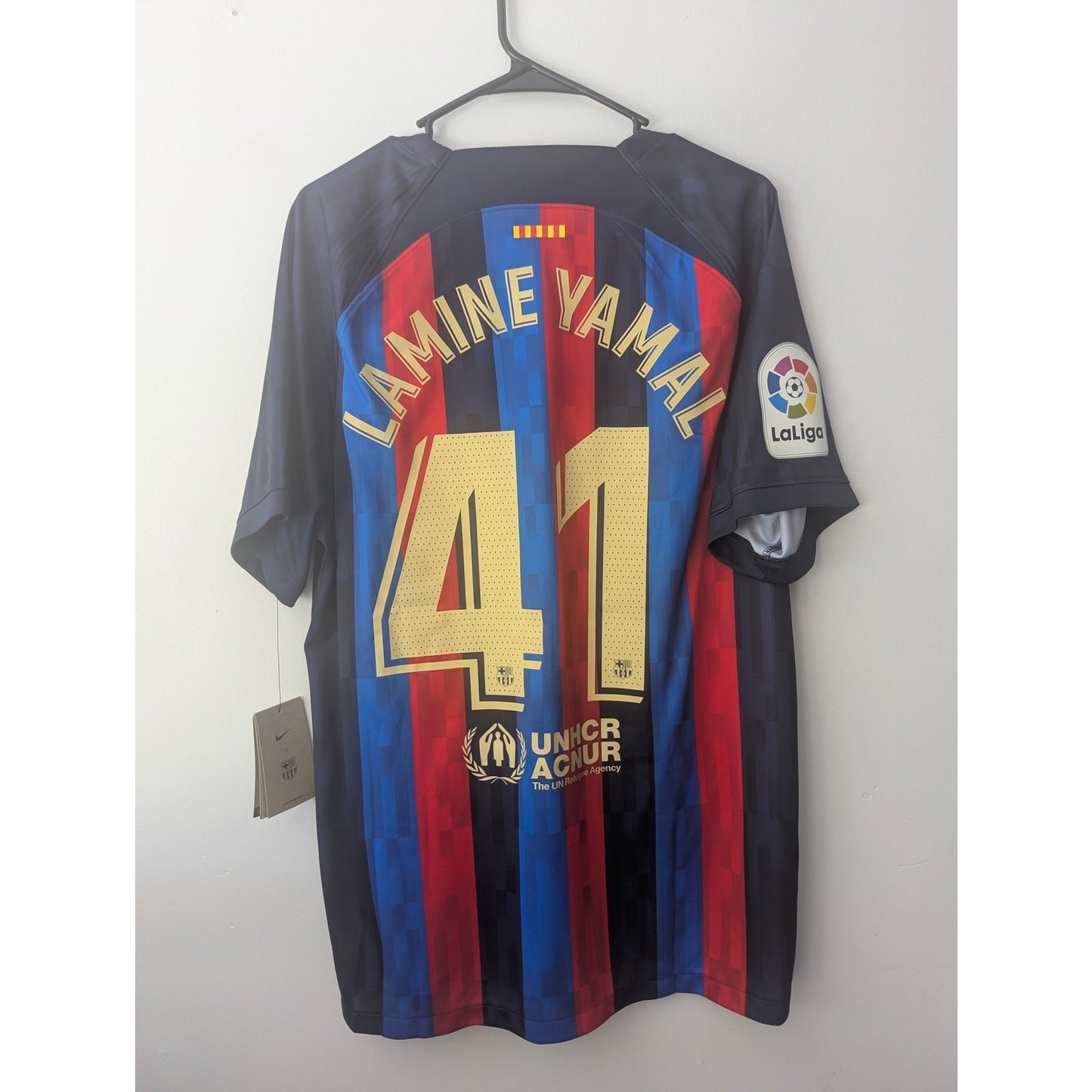 FC Barcelona 2022-23 Lamine Yamal Home Jersey Men’s XL NWT Nike Soccer Shirt