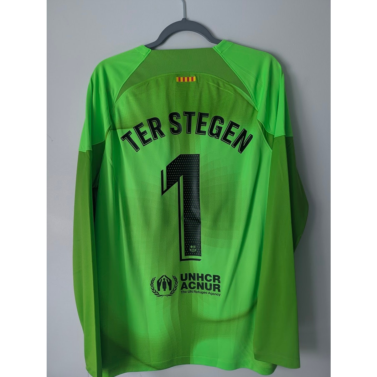 FC Barcelona 2022-23 GK Ter Stegen Jersey Men’s Large NWT Nike Goalkeeper Soccer Shirt