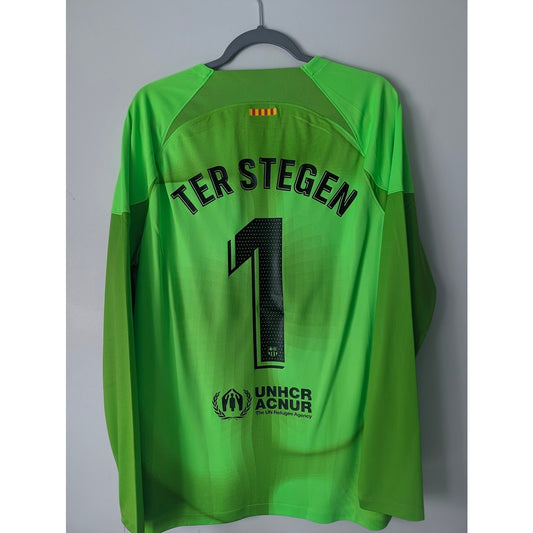 FC Barcelona 2022-23 GK Ter Stegen Jersey Men’s Large NWT Nike Goalkeeper Soccer Shirt