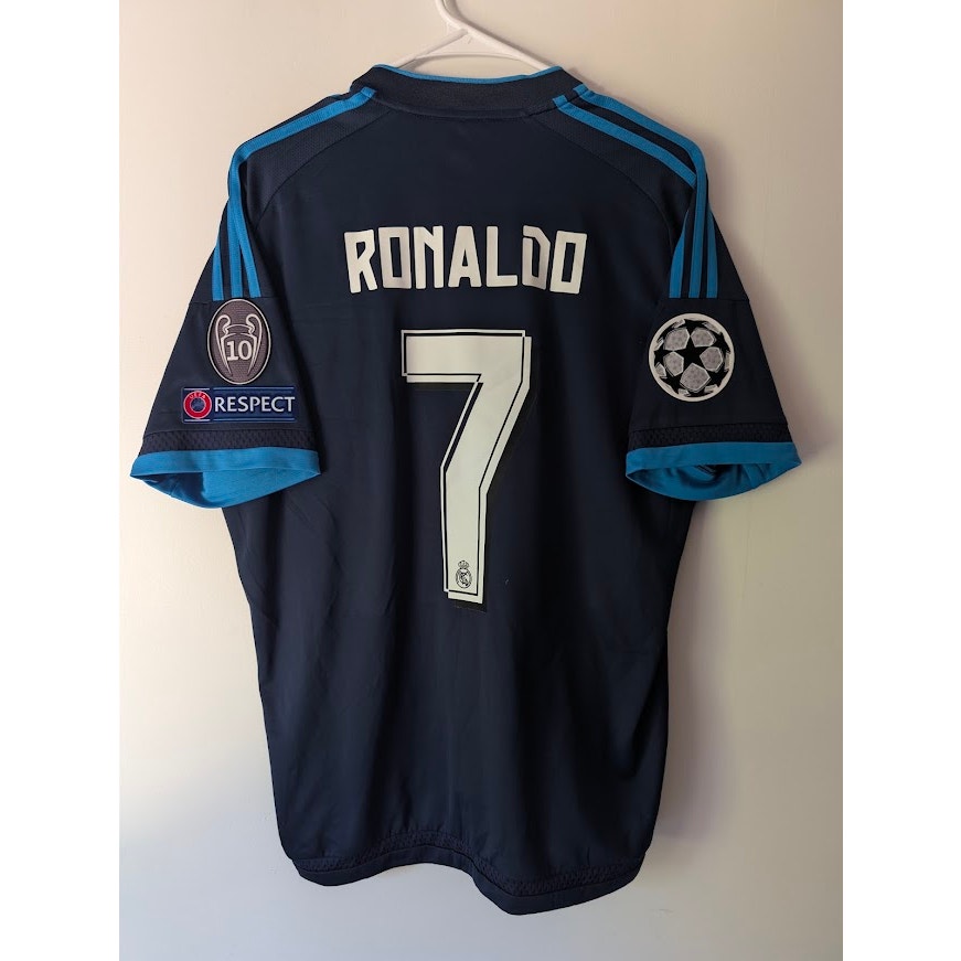 Real Madrid 2015-16 Third Cristiano Ronaldo #7 Jersey Mens Large adidas UCL Fully Patched