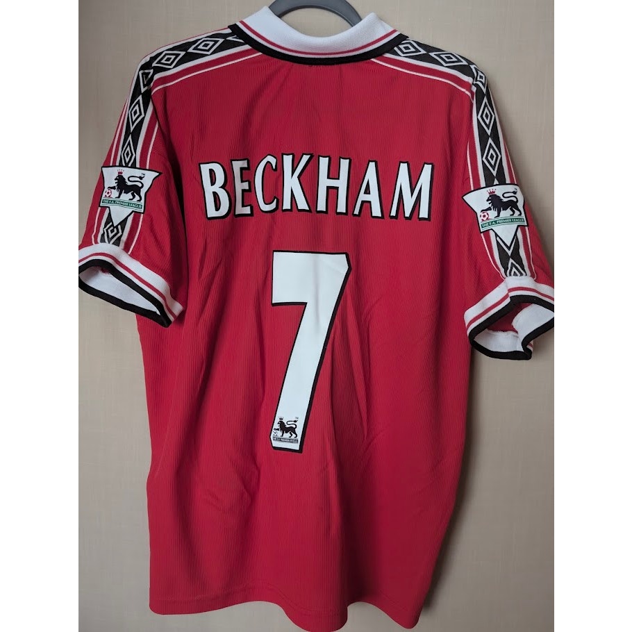 Manchester United 1998 Home David Beckham Jersey Men's XL EPL Fully Patched