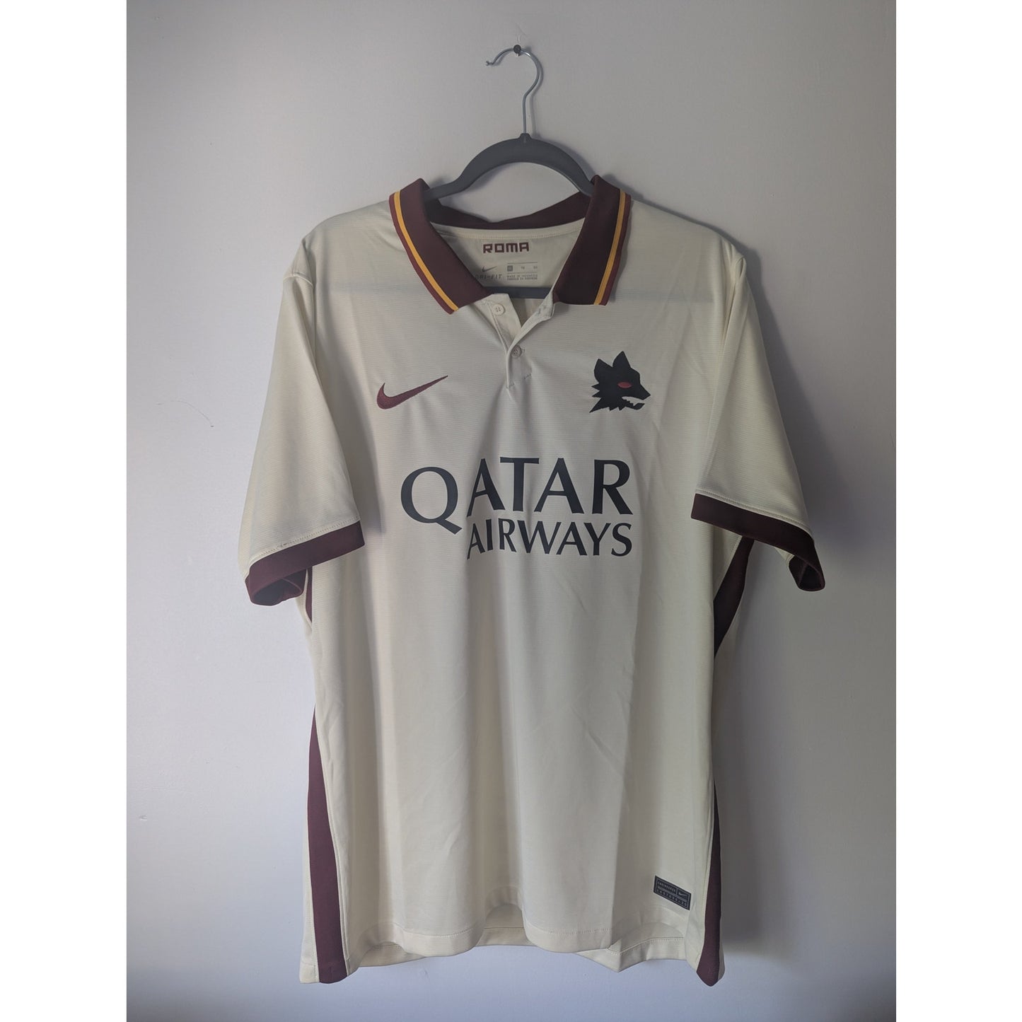 AS Roma 2020-21 Away Jersey Men XL Rare Authentic Nike Soccer Kit White
