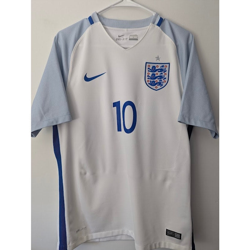 England 2016 Wayne Rooney Home Jersey Men’s Medium Nike Euro Soccer Shirt
