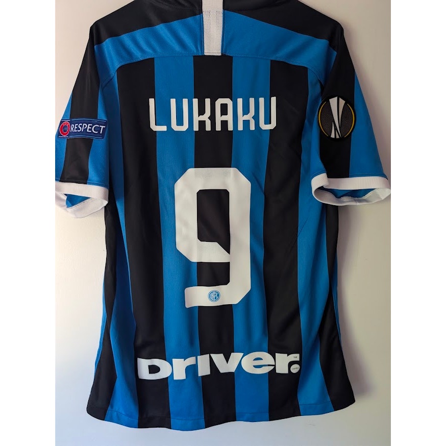 Inter Milan 2019-20 Home Romelu Lukaku #9 Jersey Mens Large Nike Europa League Fully Patched