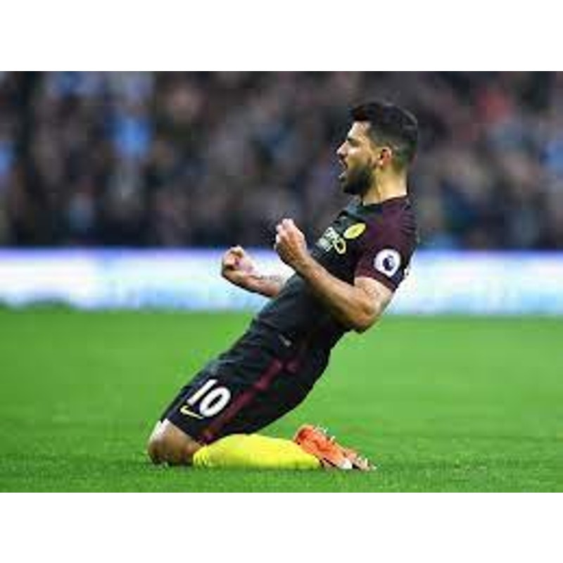 Manchester City 2016-17 Third Kun Aguero Jersey Men L Rare Authentic Nike Kit