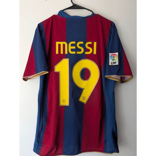 FC Barcelona 2007-08 Home Lionel Messi #19 Jersey Mens Large Nike Vintage