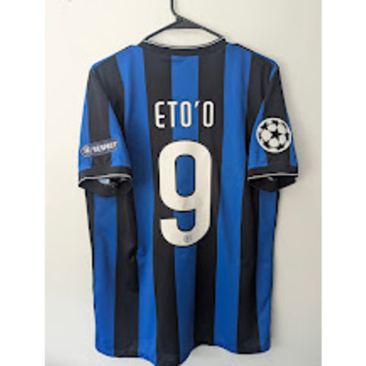 Inter Milan 2009-10 Samuel Eto’o Home Jersey Men’s Large Nike UCL Soccer Shirt