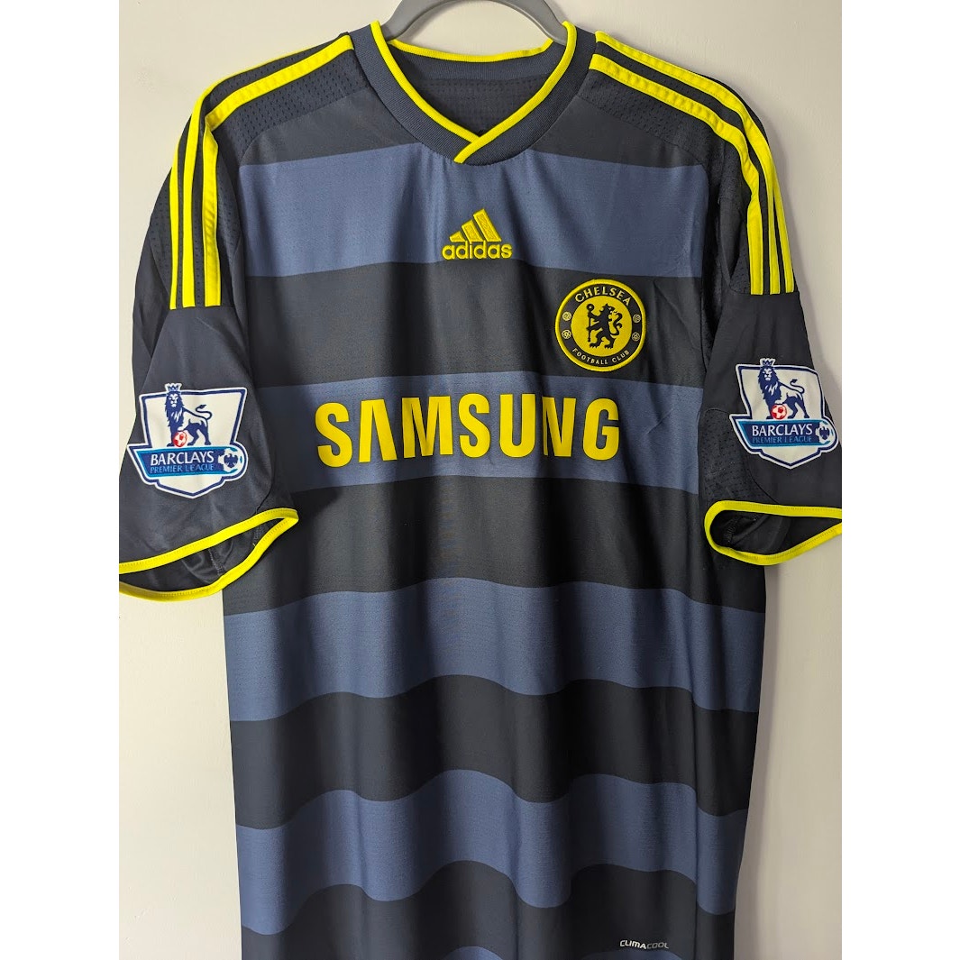 Chelsea 2009–10 Away Drogba Jersey – Men’s Large | EPL Fully Patched Adidas Shirt