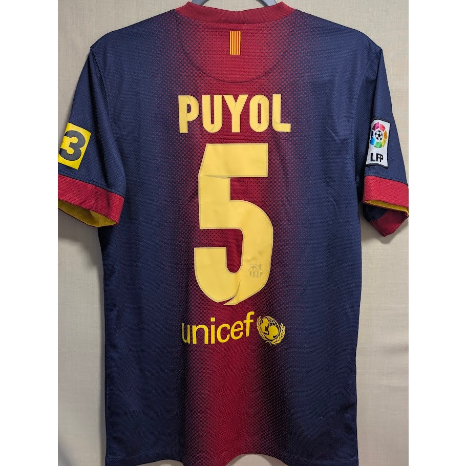 FC Barcelona 2012-13 Home Carles Puyol Jersey Mens Small Nike