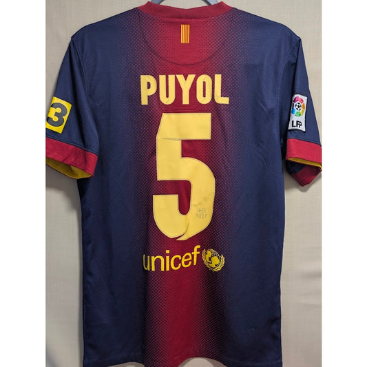 FC Barcelona 2012-13 home Carles Puyol jersey, Nike, men's small