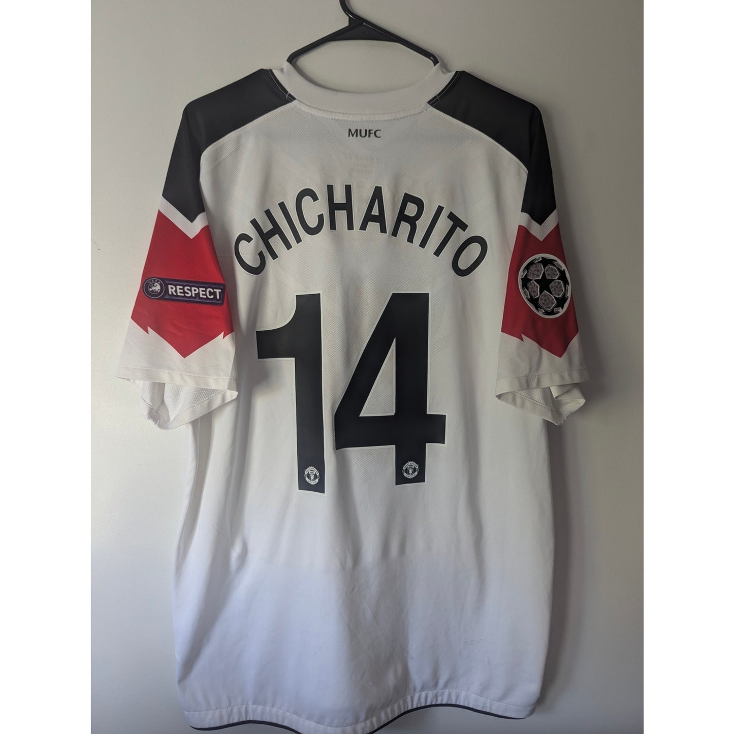 Manchester United 2010-11 Away Chicharito Jersey Men's XL UCL Fully Patched