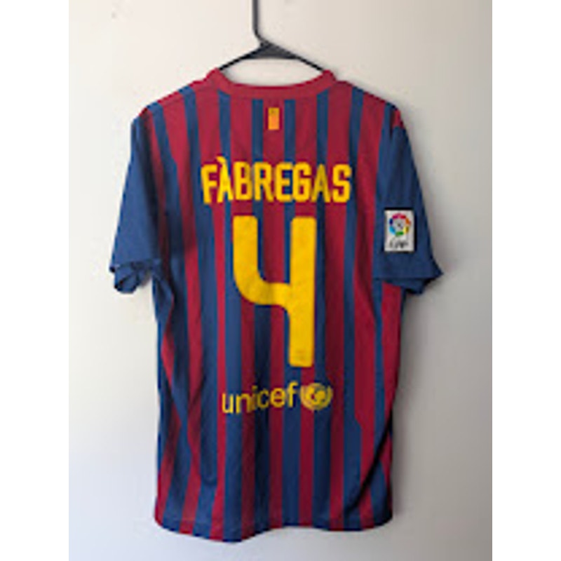 FC Barcelona 2011-12 Home Cesc Fàbregas Jersey Men's Medium Nike FIFA Club World Cup Champions Patch Rare