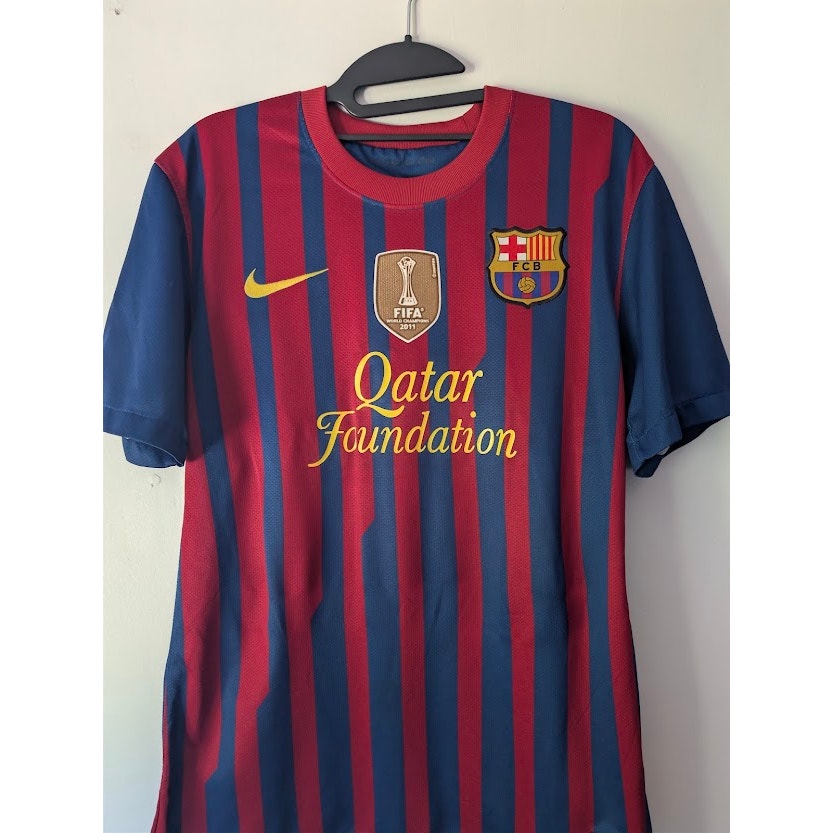 FC Barcelona 2011-12 Home Lionel Messi #10 Jersey Men's Medium Nike FIFA Club World Cup Fully Patched