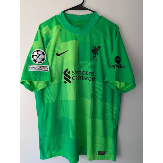Liverpool 2021-22 GK Alisson Jersey Men's XL UCL Fully Patched