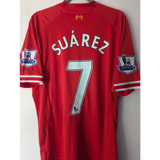 Liverpool 2013-14 Luis Suarez Home Jersey Men’s XL Warrior EPL Soccer Shirt