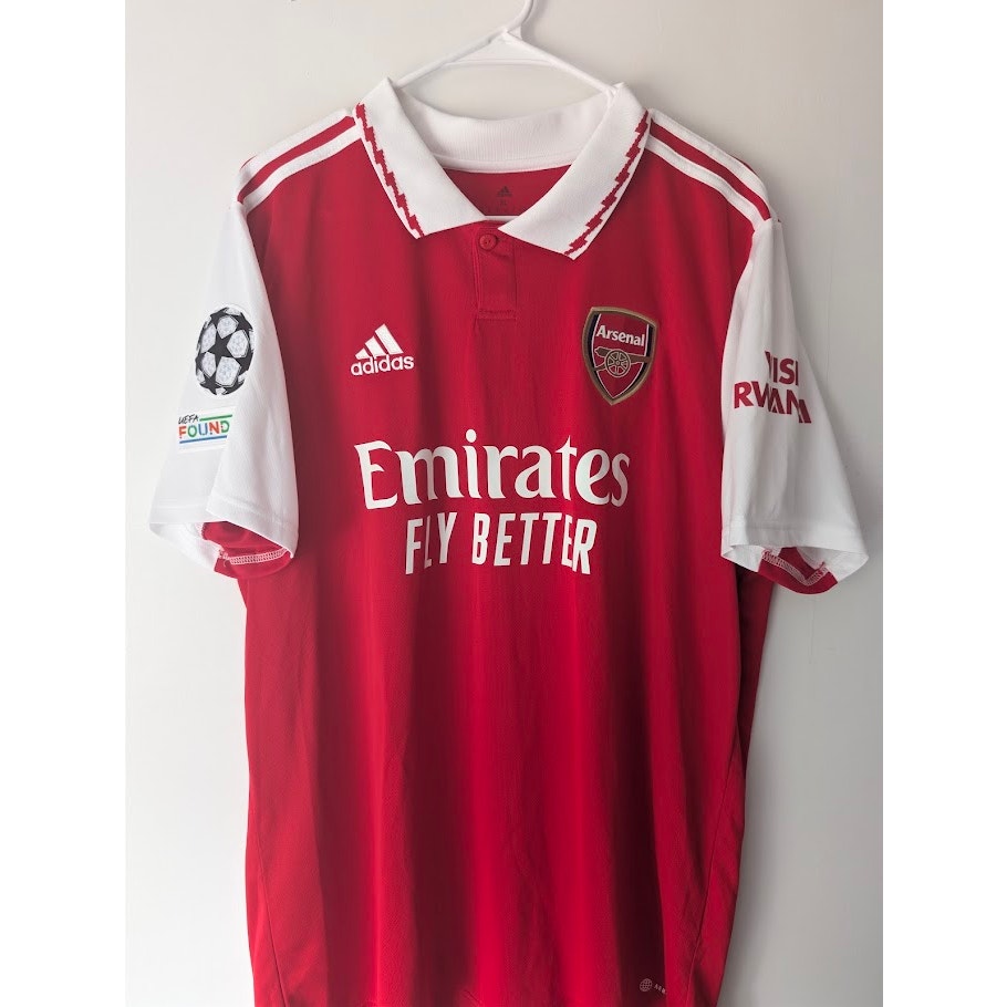 Arsenal 2022-23 Home Bukayo Saka Jersey Men's XL Authentic Adidas UCL Patched