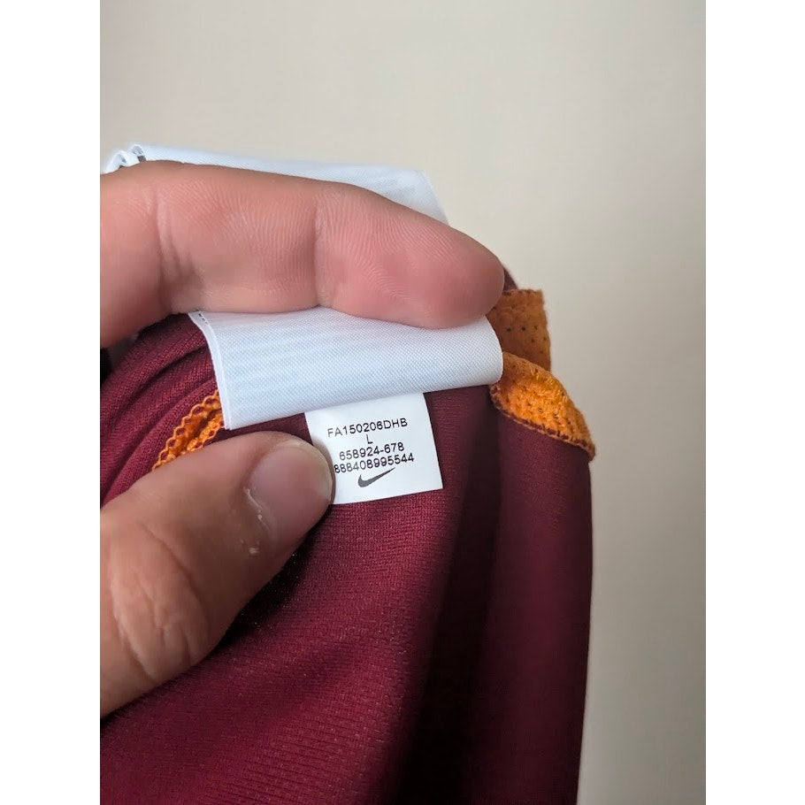 AS Roma 2015–16 Home Totti Authentic Jersey – Men’s Large Serie A Fully Patched