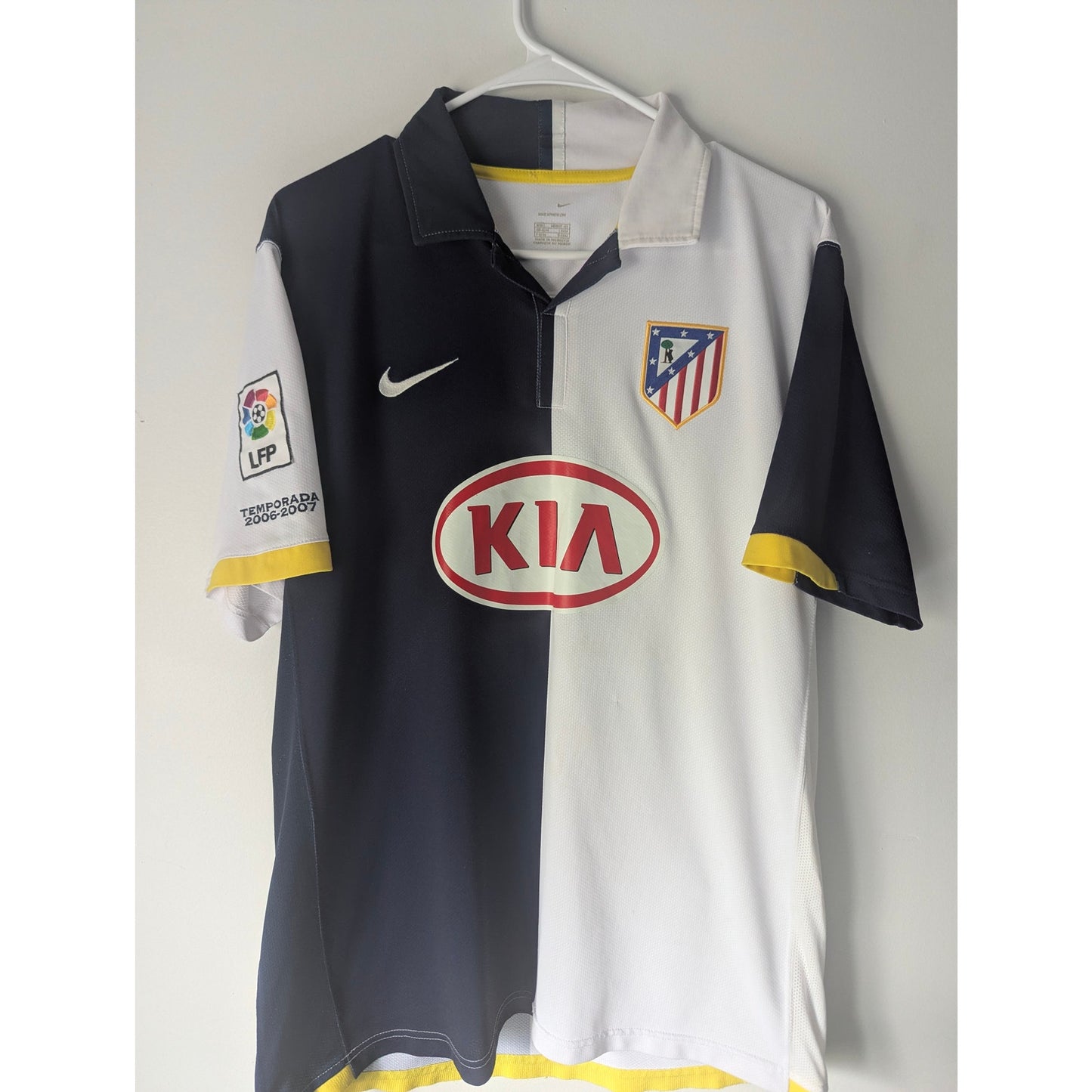 Atletico Madrid 2006-07 Sergio Aguero Away Jersey Men’s Large Authentic Nike Soccer Shirt