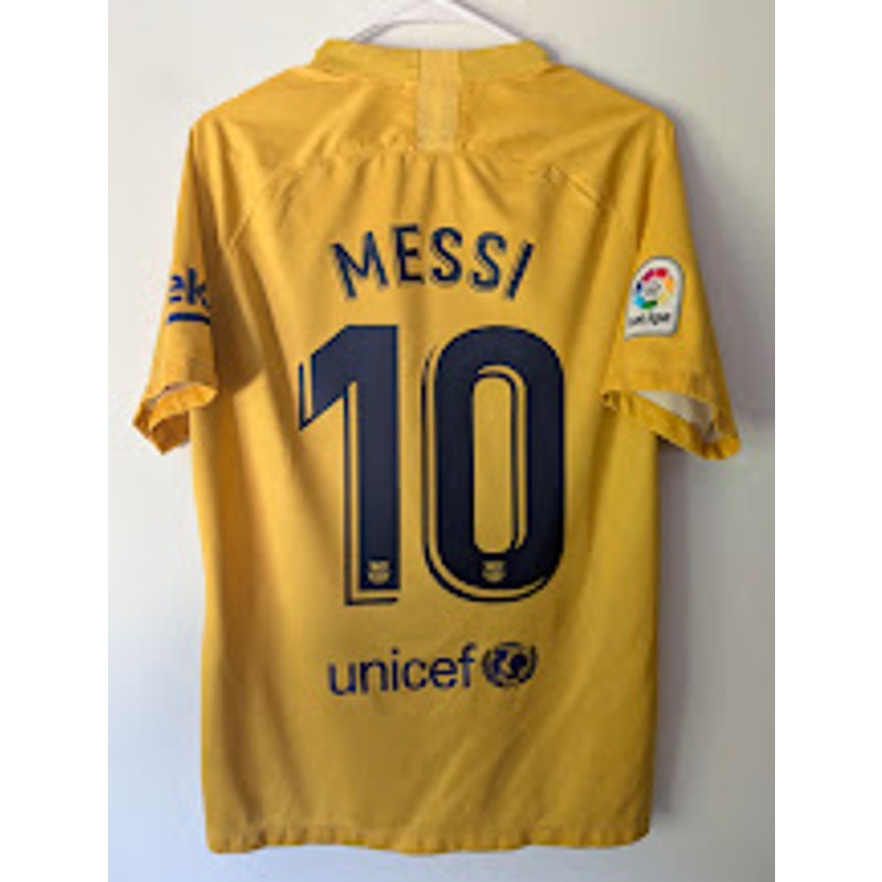 FC Barcelona 2020-21 Fourth Lionel Messi Jersey Men’s Medium Nike Senyera Shirt