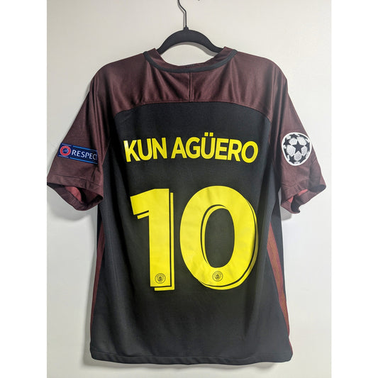 Manchester City 2016-17 Kun Aguero Third Jersey Men’s Large Nike UCL Soccer Shirt
