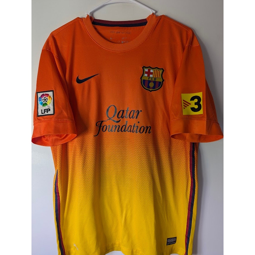 FC Barcelona 2012–13 Away Messi Jersey – Men’s Large | Fully Patched Nike Shirt