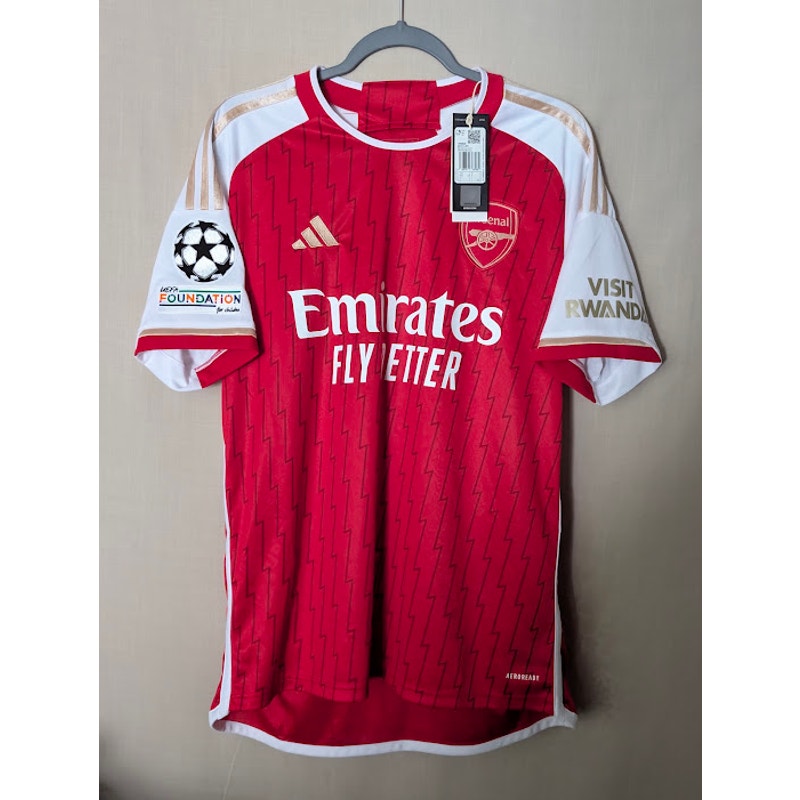 Arsenal 2023-24 Home Bukayo Saka #7 Jersey Mens Large NWT adidas UCL Fully Patched