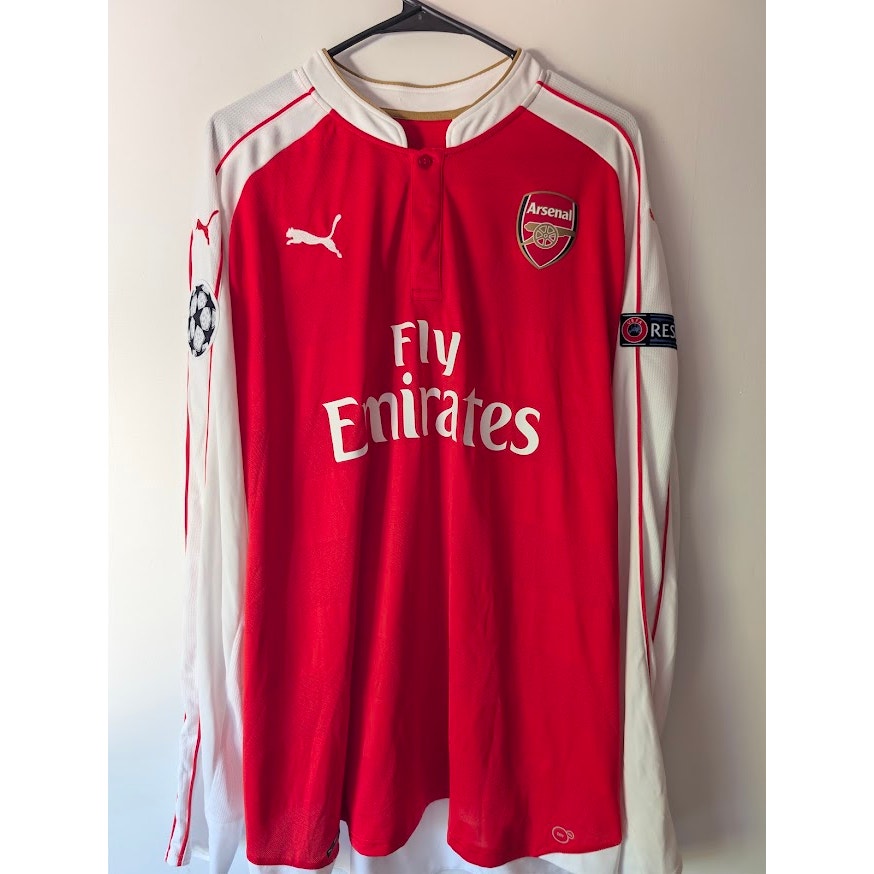 Arsenal 2015-16 Home Mesut Ozil #11 Jersey Long Sleeve NWT Mens XXL Puma UCL Fully Patched