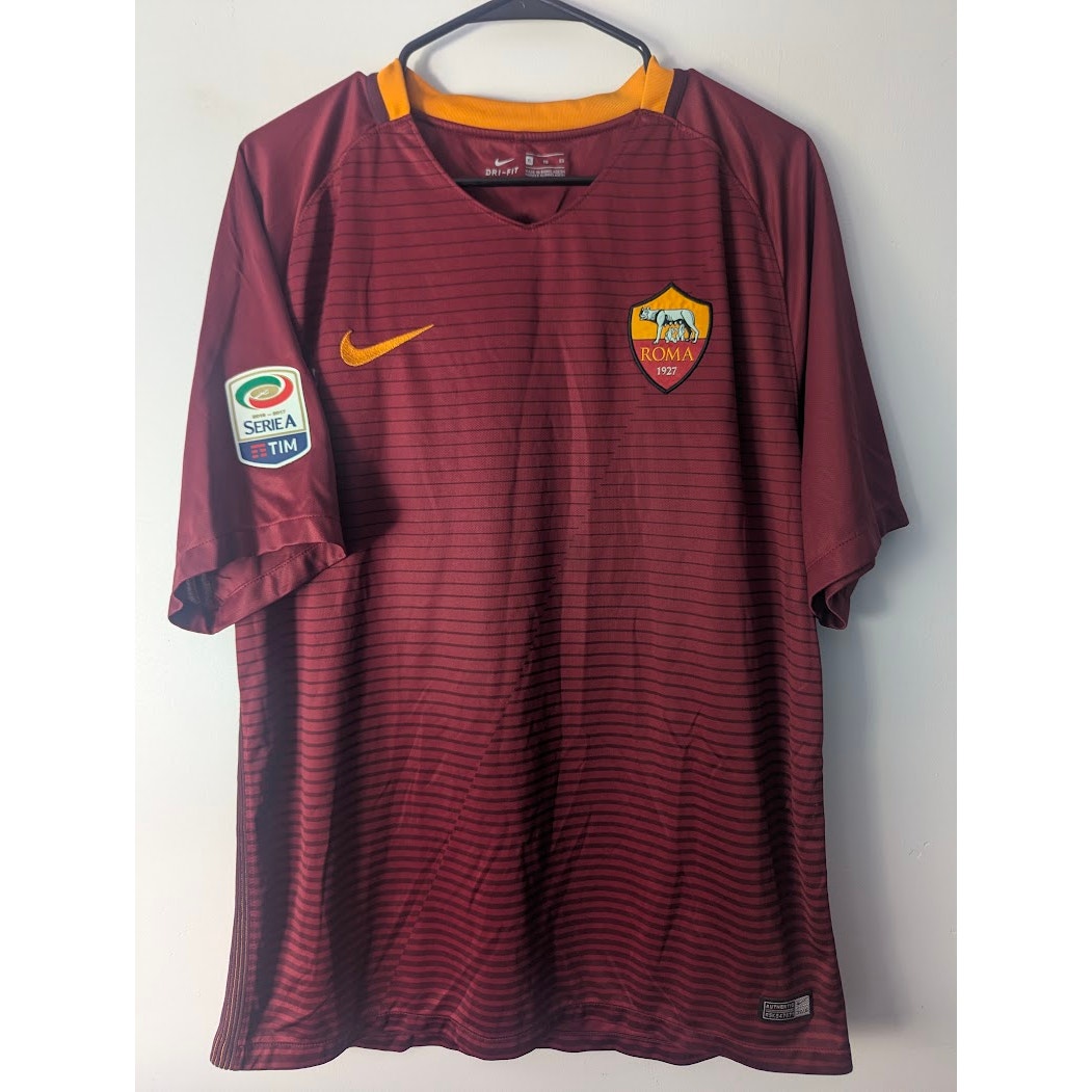 AS Roma 2016–17 Home Totti Derby Edition Jersey – Men’s XL | Serie A Patched Shirt