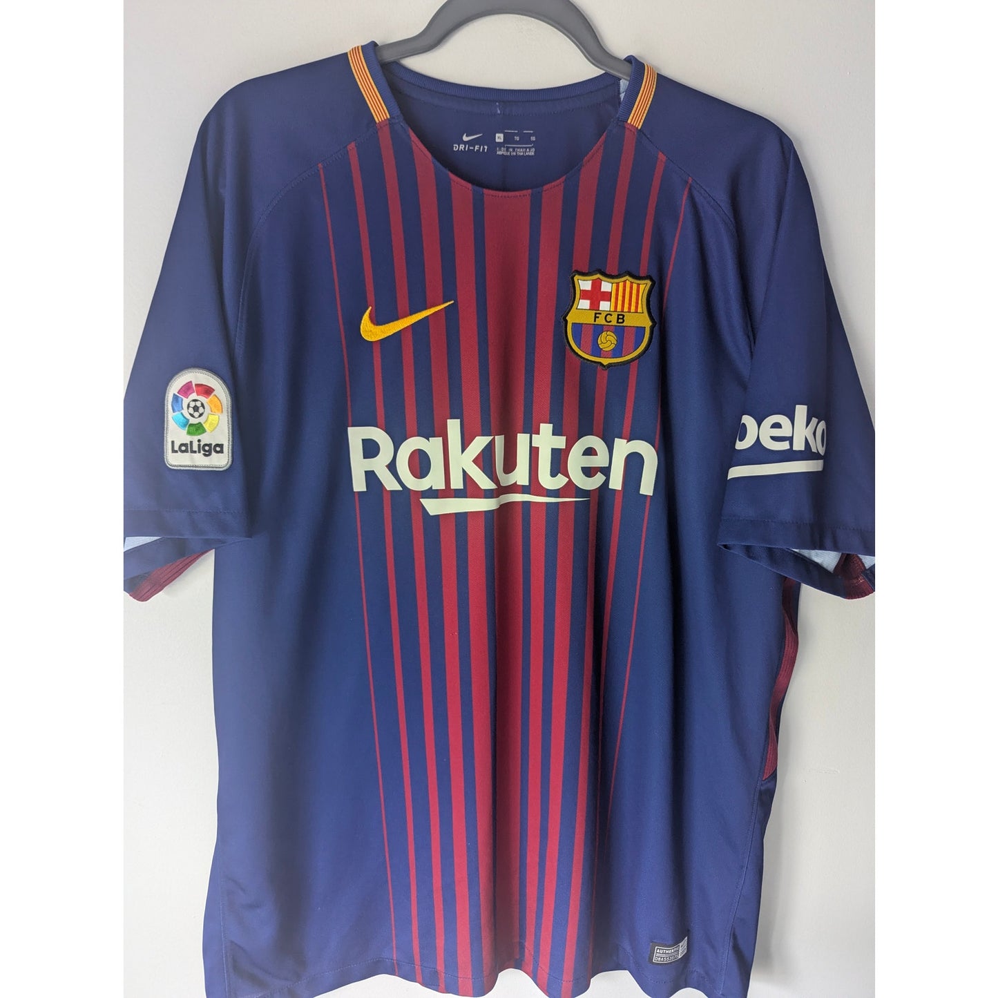 FC Barcelona 2017-18 Home Lionel Messi Jersey - Men's XL