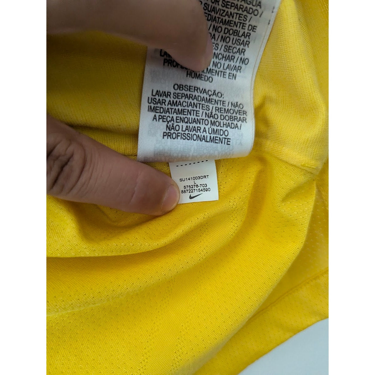 Brazil 2014 Home Neymar Jr Jersey Men's Large Authentic Player Version World Cup Patched Rare