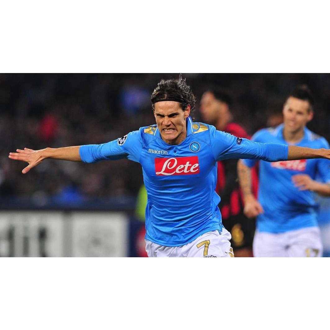 SSC Napoli 2011-12 Home Edinson Cavani Jersey Men’s XL Macron UCL Vintage Soccer Shirt