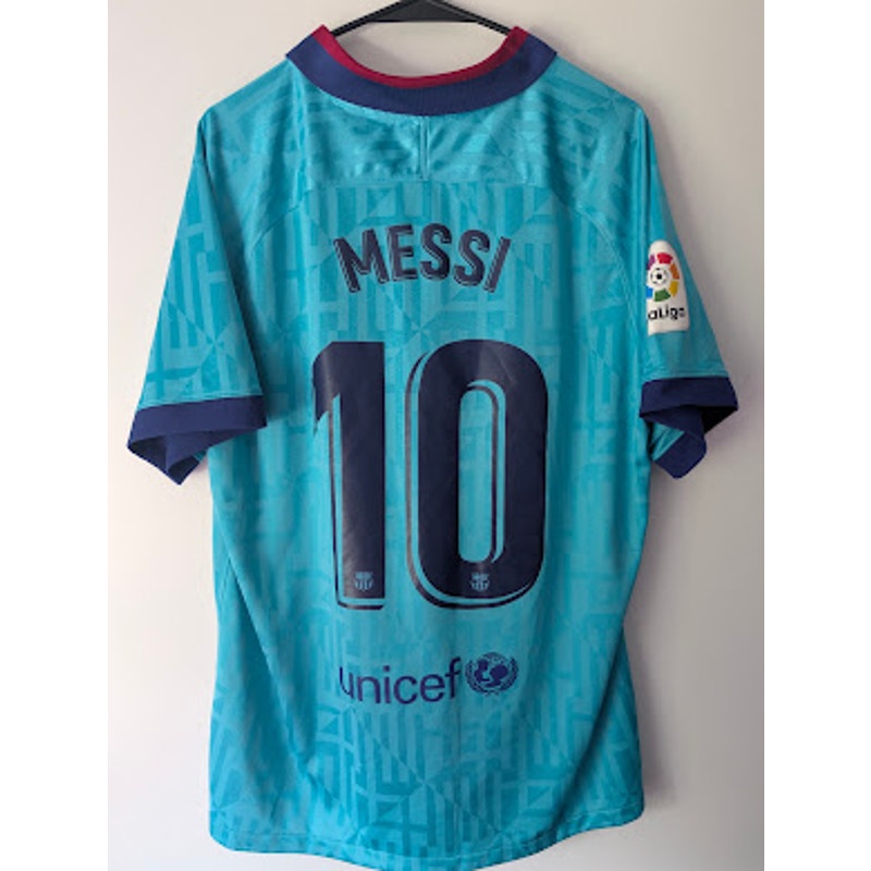 FC Barcelona 2019–20 Third Messi Jersey Men’s XL La Liga Patch