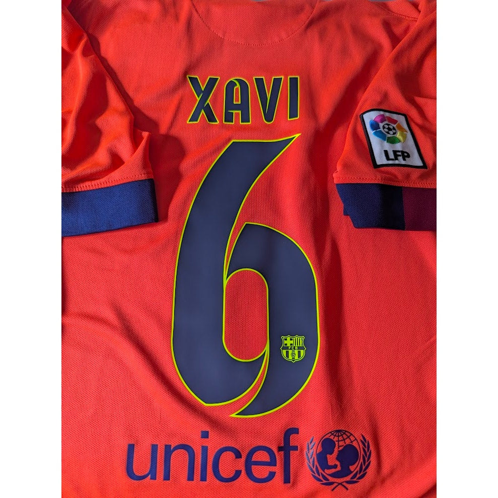 FC Barcelona 2014-15 Xavi Away Jersey Men’s XL Nike Treble Season Soccer Shirt