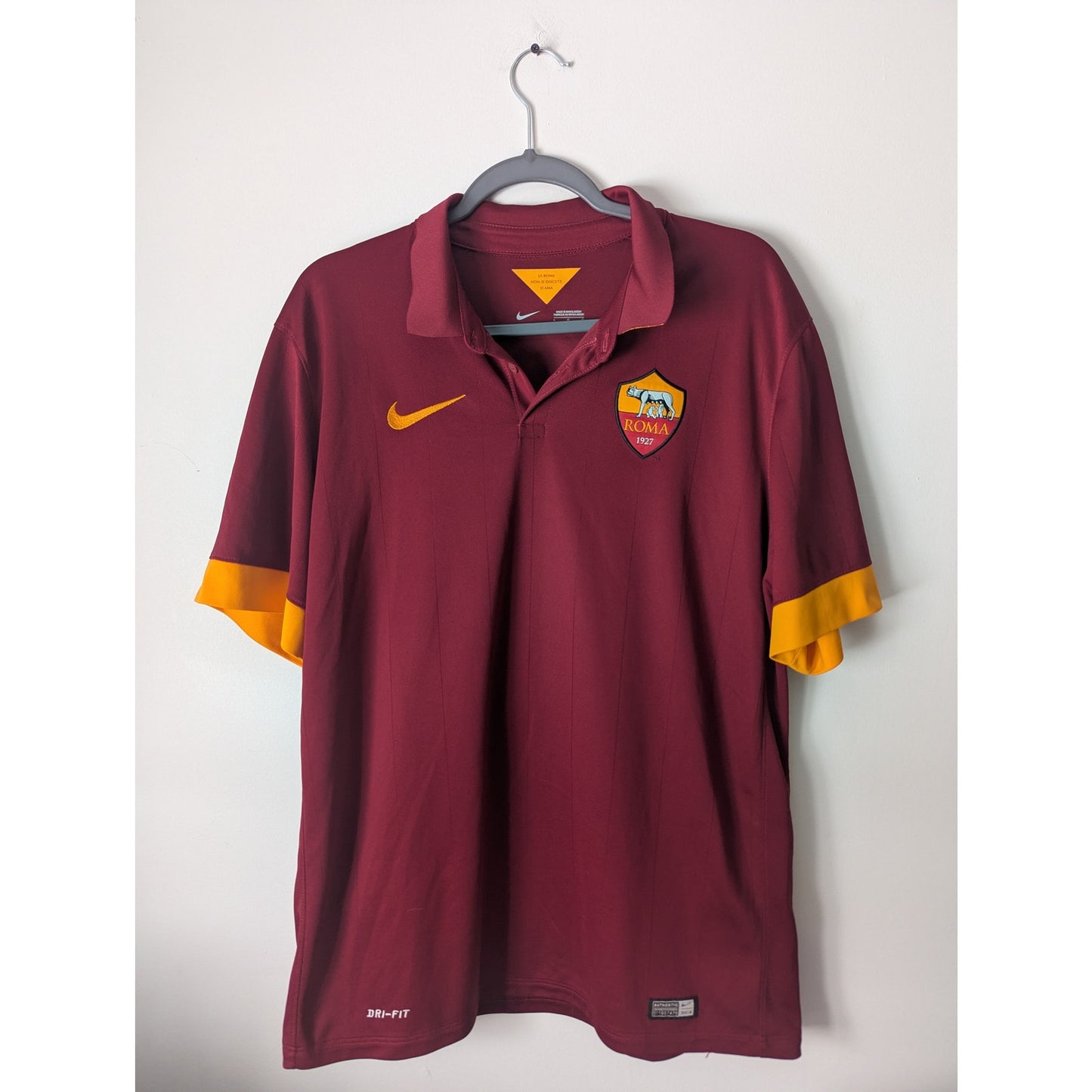 AS Roma 2014-2015 Home Totti Jersey Soccer Futbol Rare Authentic Nike Kit Large