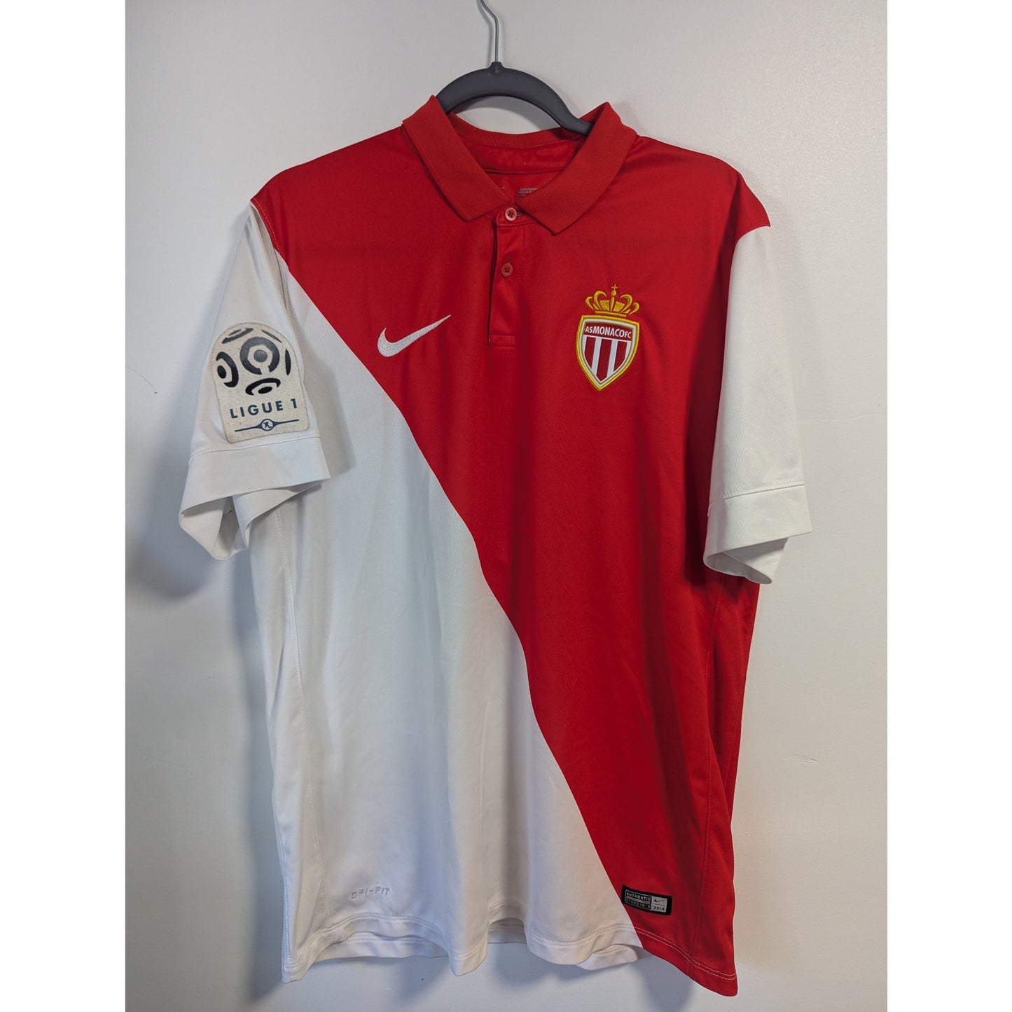 AS Monaco 2014–15 Home Falcao Jersey – Men’s Large | Ligue 1 Football Shirt