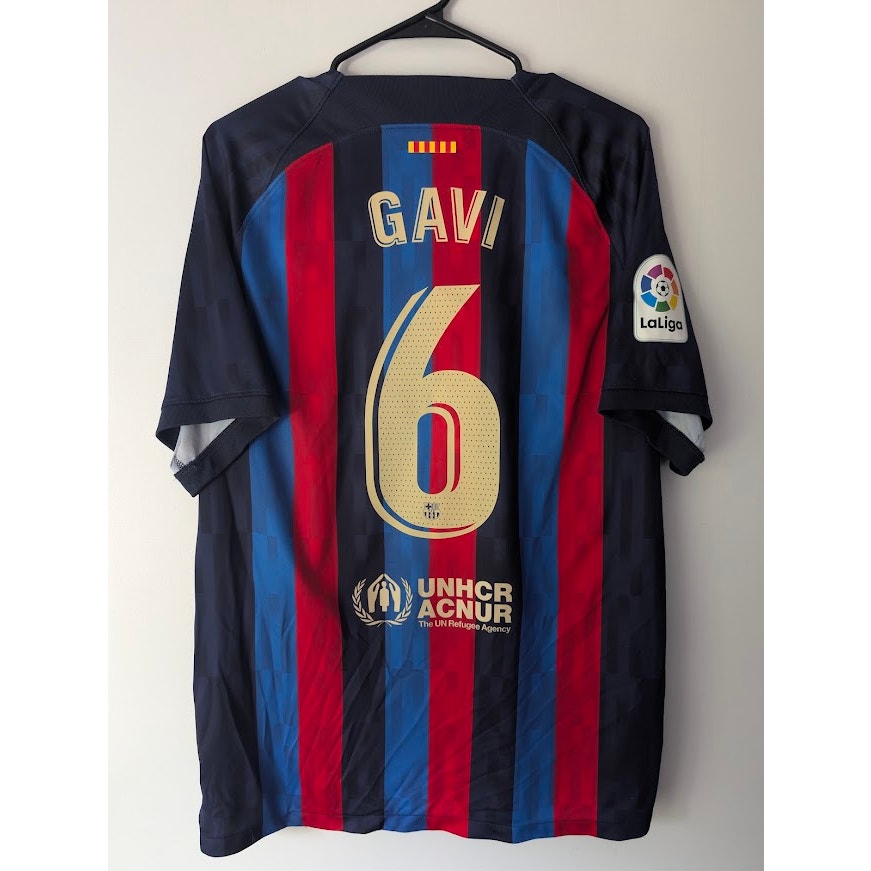FC Barcelona 2022-23 Home Gavi #6 Jersey Mens XL Nike La Liga Patched