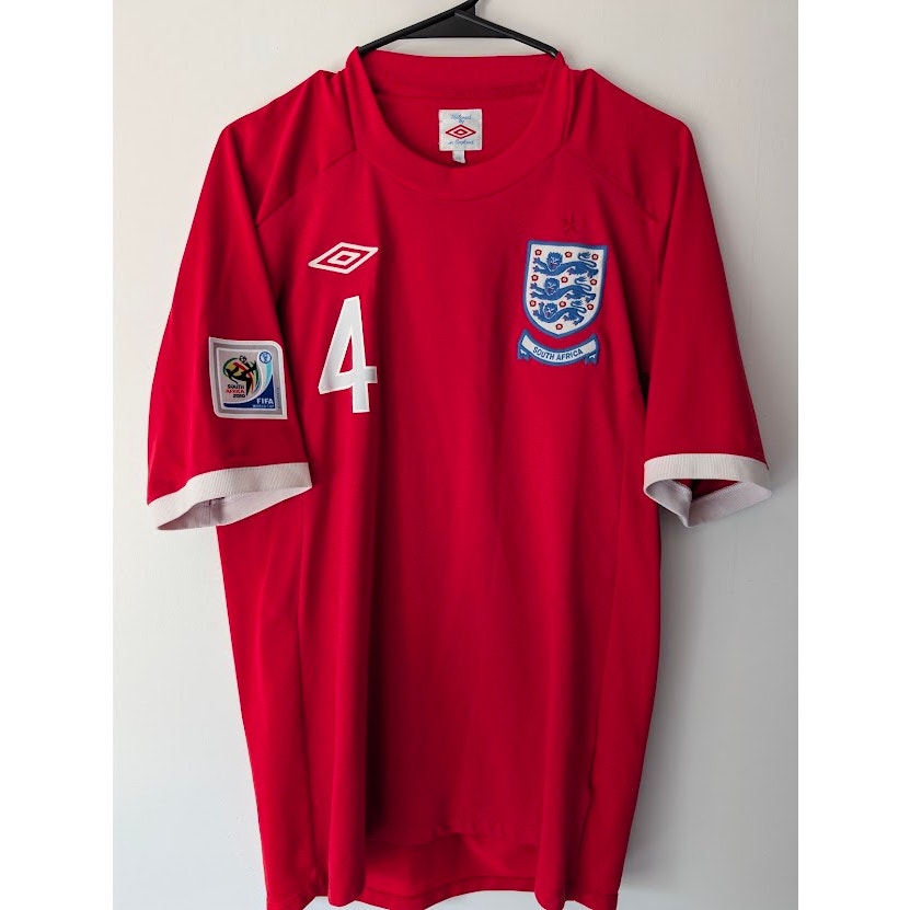 England 2010 Away Steven Gerrard Jersey Men's Large Umbro World Cup Patched